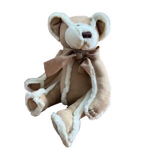 Bath & Body Works Gingerbread Teddy Bear Plush Stuffed Animal Faux Suede Tan 11"